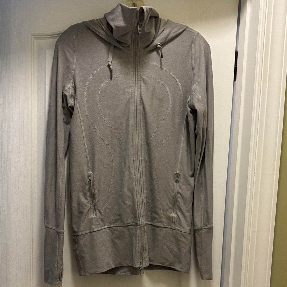Lululemon Athletica Light Gray Hooded Jacket